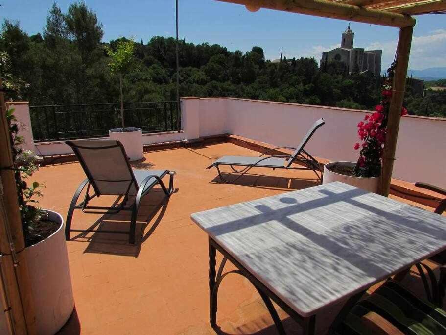 Apartamento Con Increibles Vistas Y Terraza Girona Exterior photo